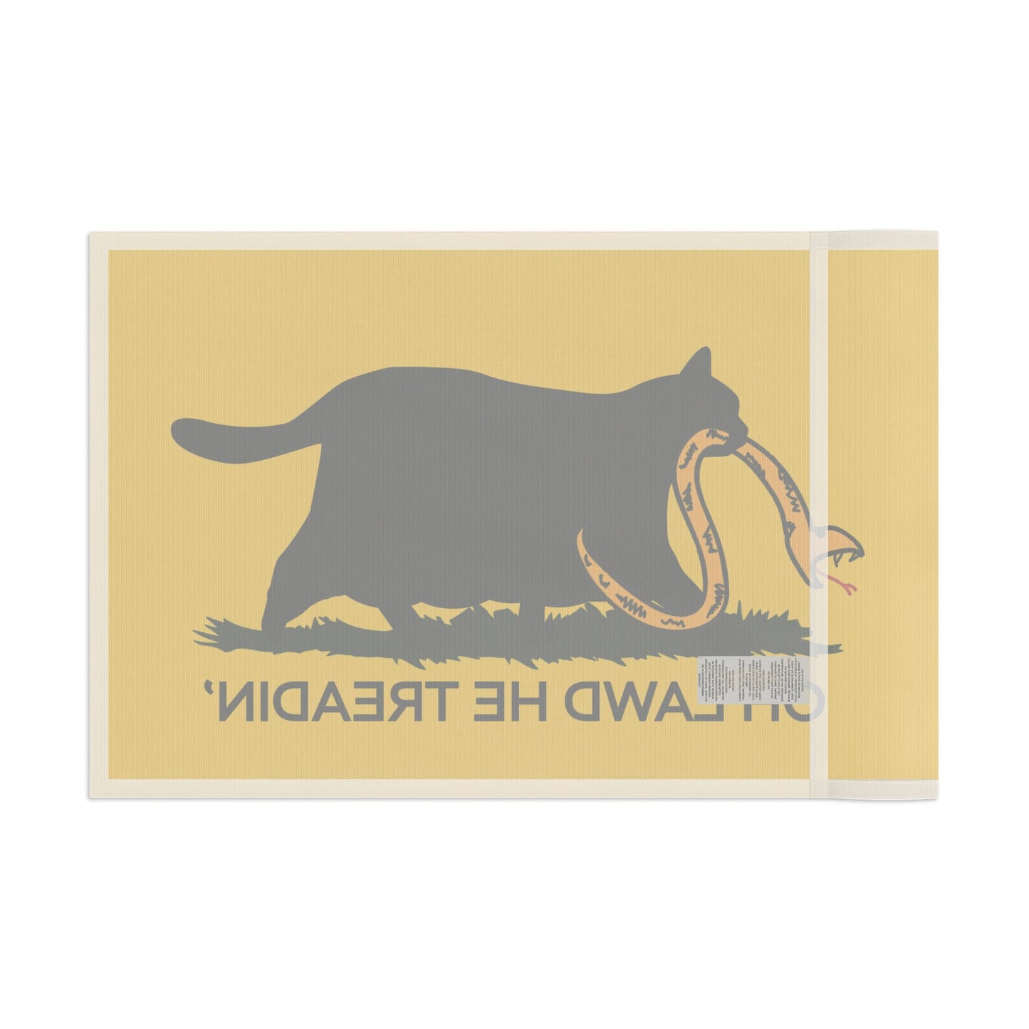 Oh Lawd He Treadin' | Funny Chubby, Fat Cat Don't Tread on Me, Gadsden, No Step On Snek Single-Sided Flag
