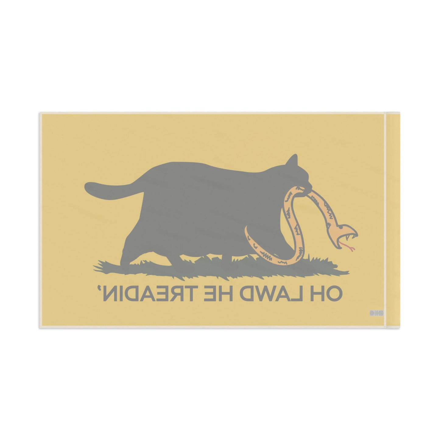 Oh Lawd He Treadin' | Funny Chubby, Fat Cat Don't Tread on Me, Gadsden, No Step On Snek Single-Sided Flag