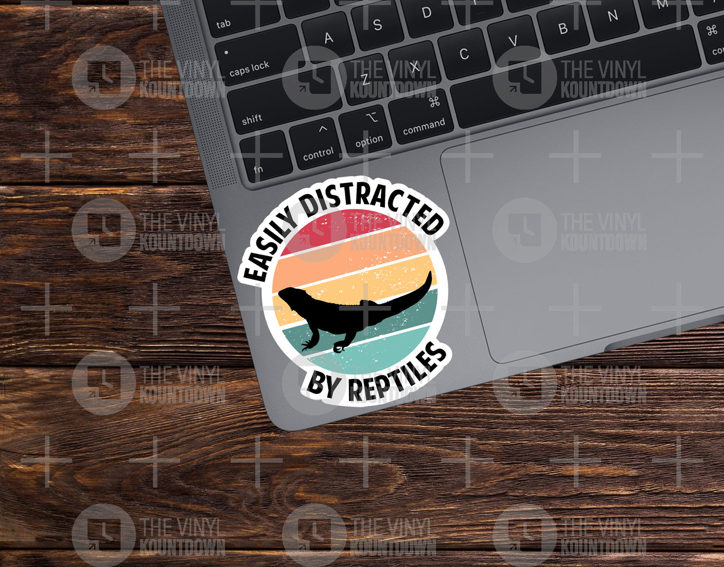 Easily Distracted By Reptiles | Funny Pet Lover Sticker For Laptop, Bottle, Hydroflask, Phone, Hard Hat, Toolbox | High Quality Vinyl Sticker