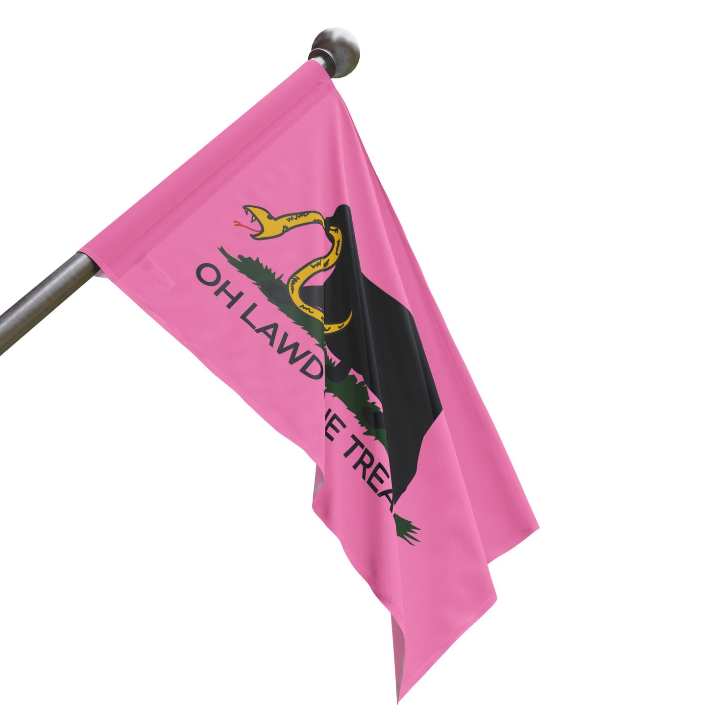 Oh Lawd She Treadin' | Funny Feminist, Fat, Chubby Cat Don't Tread on Me, No Step on Snek Single-Sided Flag