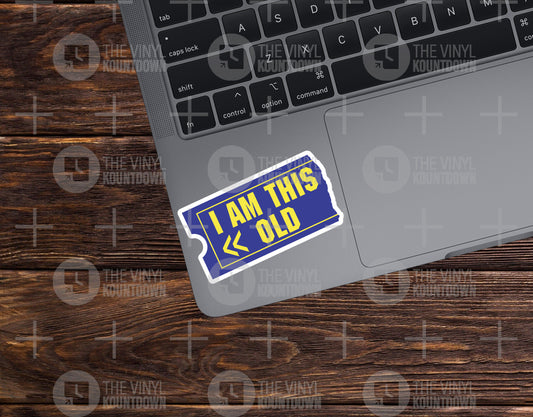 I Am This Old | Blockbuster Video | Nostalgic, 90s Video Rental Sticker for Toolbox, Hard Hat, Laptop, Bottle | High Quality Vinyl Sticker