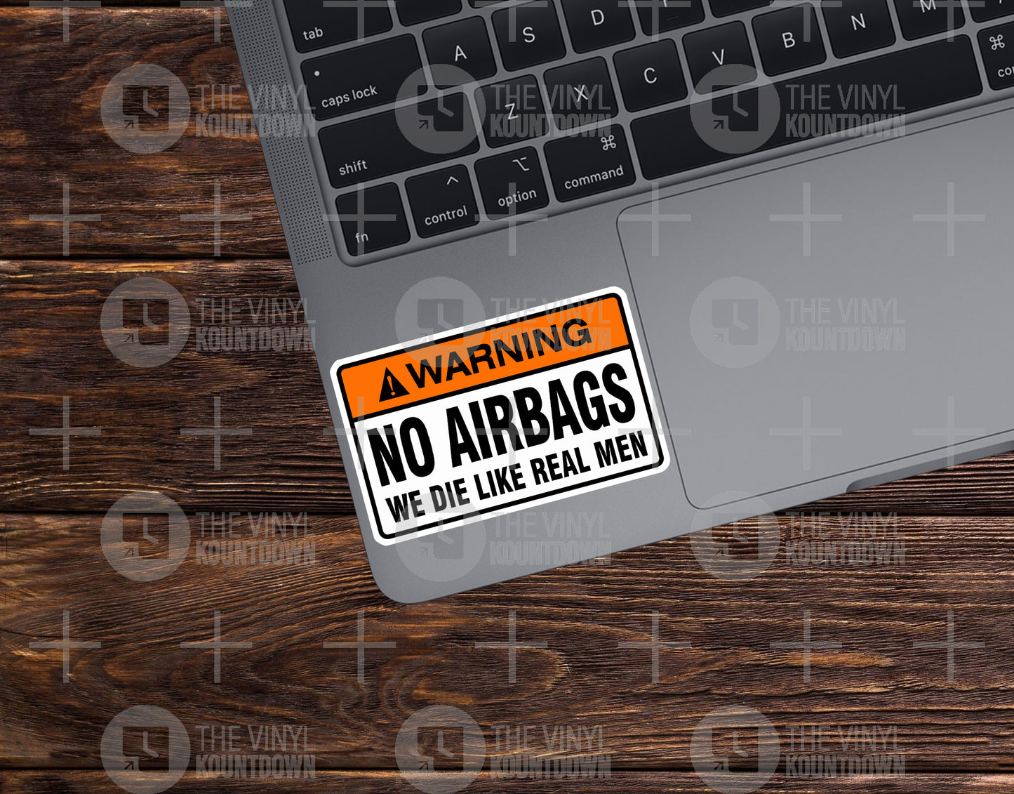 Warning No Airbags We Die Like real Men | Funny Warning Label Sticker For PC, Hydroflask, Hardhat, Toolbox | High Quality Vinyl Sticker