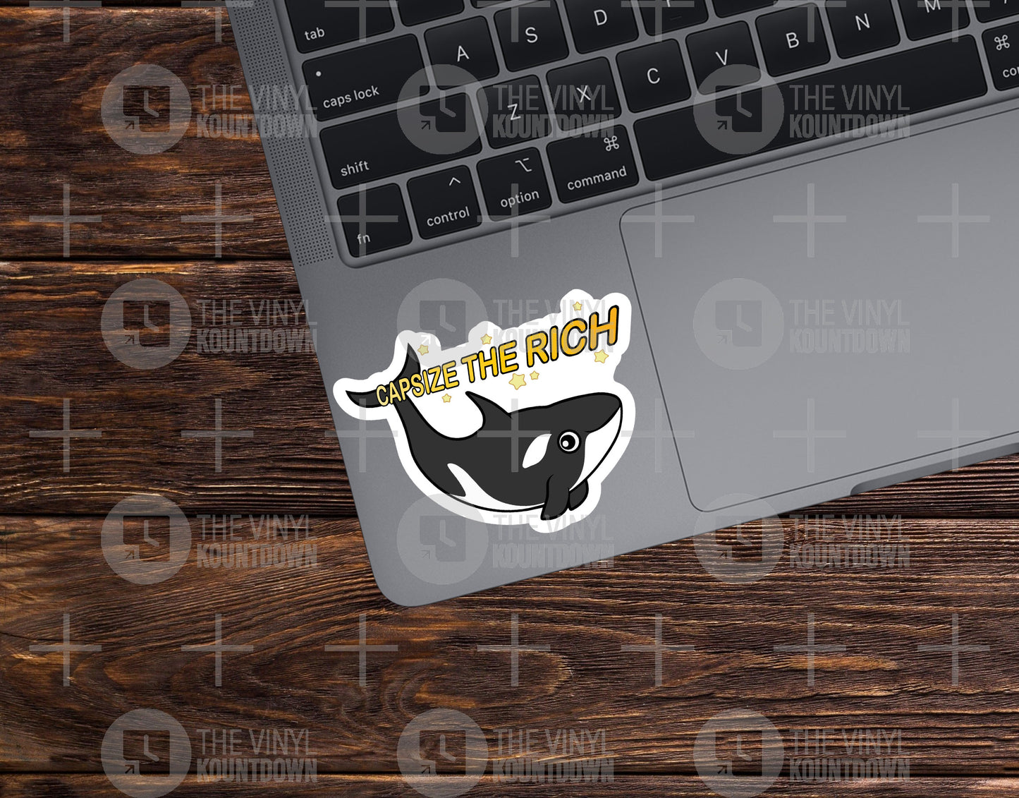 Capsize The Rich | Liberal, Anti-Capitalist, Orca, Whale, Social Justice, Socialist Sticker for Laptop, Water Bottle, Gift | High Quality Vinyl Sticker