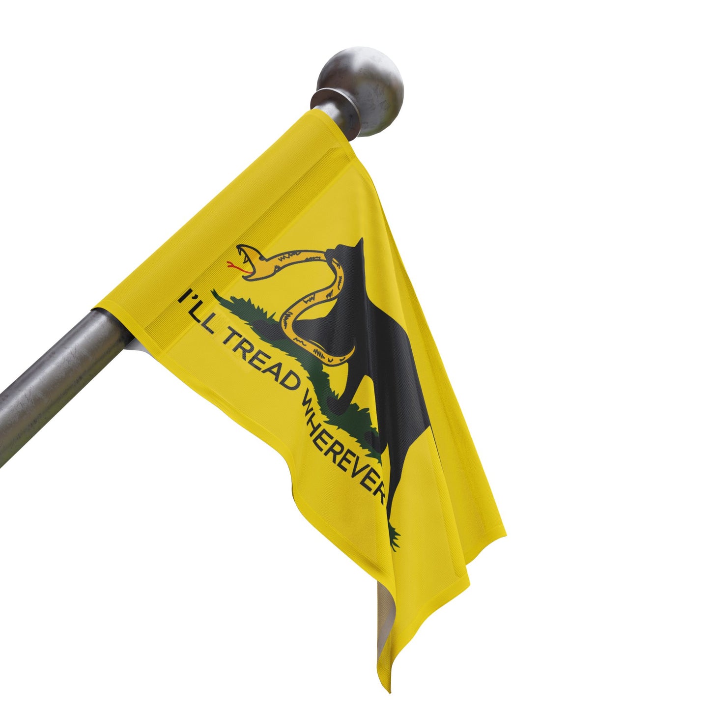 I'll Tread Wherever I Want | Funny Cat Don't Tread on Me, Gadsden, No Step On Snek Single-Sided Flag