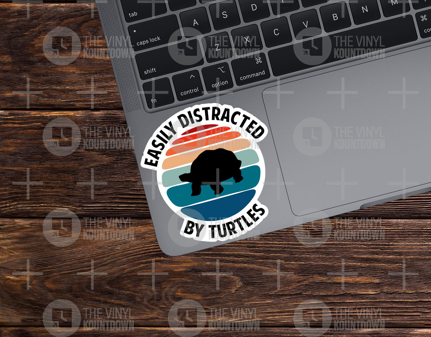 Easily Distracted By Turtles | Funny Pet Lover Sticker For Laptop, Bottle, Hydroflask, Phone, Hard Hat, Toolbox | High Quality Vinyl Sticker