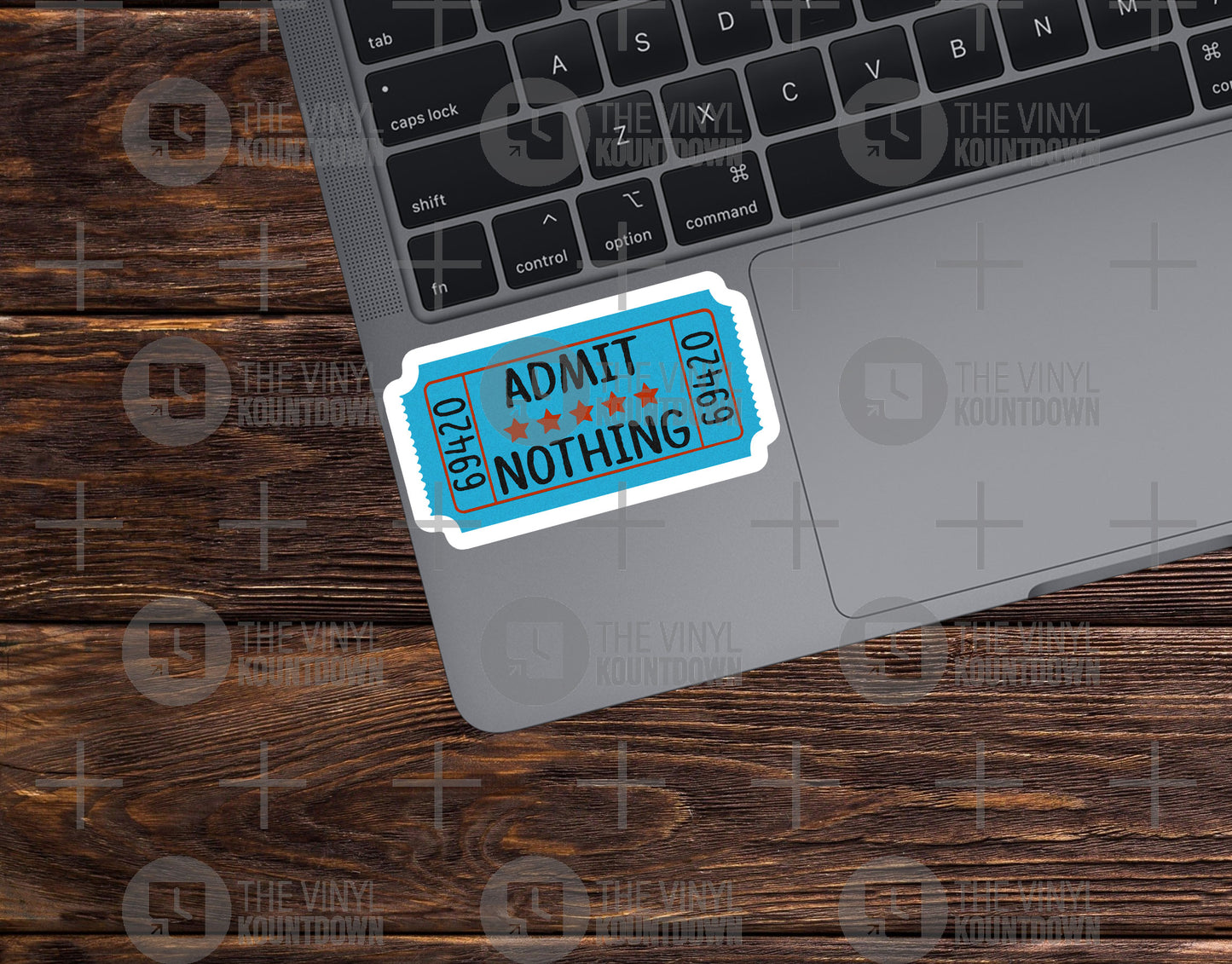 Admit Nothing Ticket | Funny Shit Show Sticker for Laptop, Water Bottle, Phone, Computer, Hard Hat, Toolbox | High Quality Vinyl Sticker