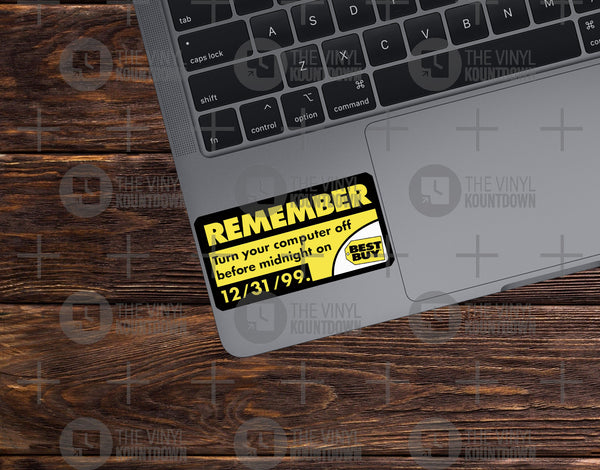 Y2K Reminder Turn Off Your Computer 12/31/99 | Funny Sticker for Lapto ...
