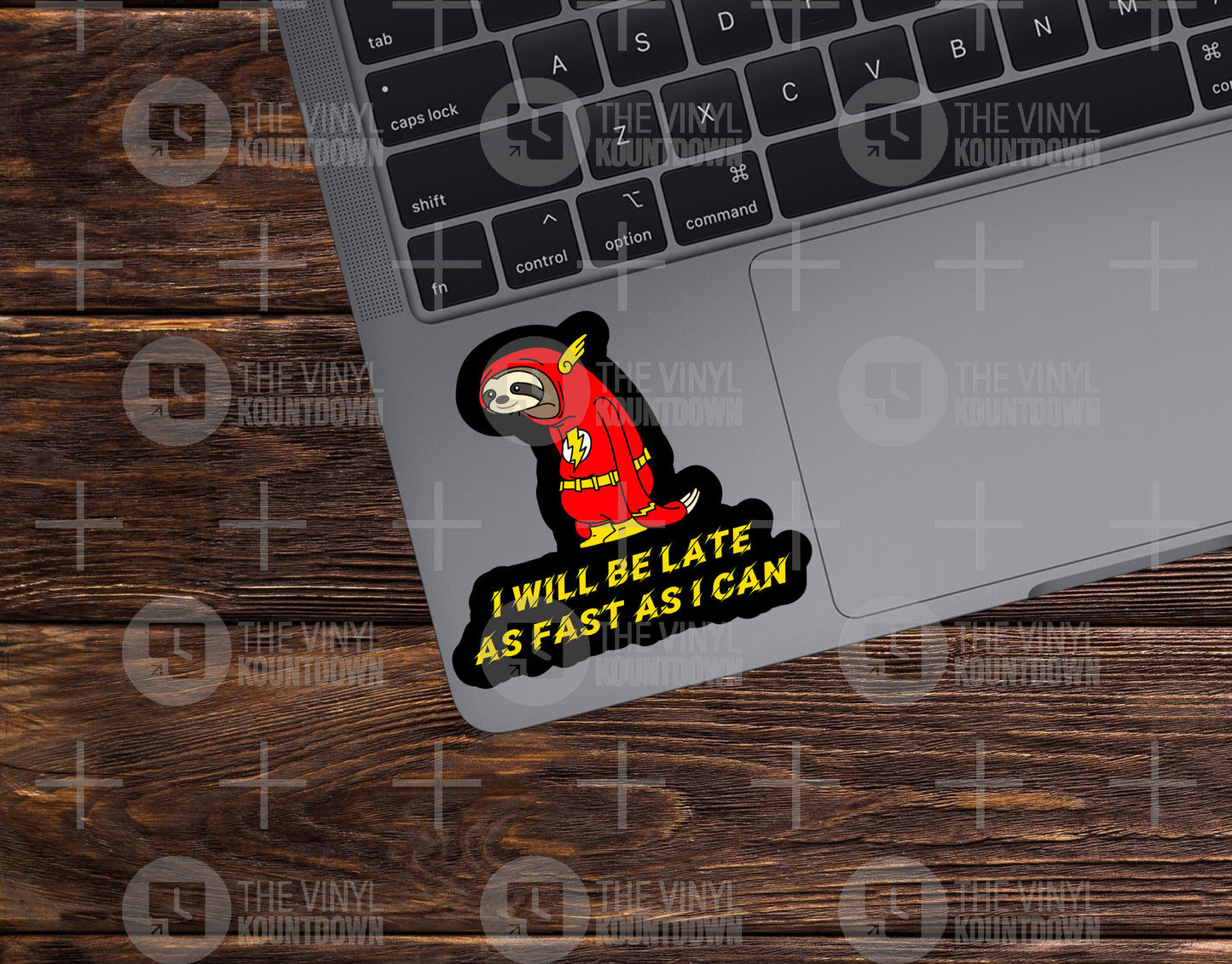 I Will Be Late As Fast As I Can | Funny Sloth, Super Hero Sticker For PC, Hydroflask, Hardhat, Toolbox | High Quality Vinyl Sticker