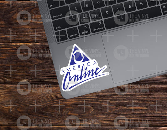 America Online | AOL | Funny Y2K 90s Sticker for Laptop, Water Bottle, Cellphone, Computer | High Quality Vinyl Sticker