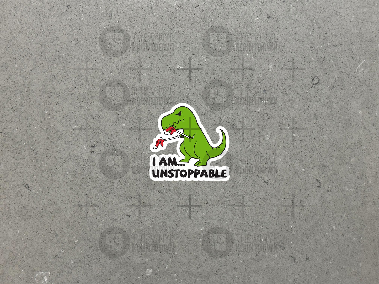 I Am Unstoppable! | Funny T-Rex Sticker for Toolbox, Hard Hat, Laptop, Water Bottle, Phone, Computer | High Quality Vinyl Sticker