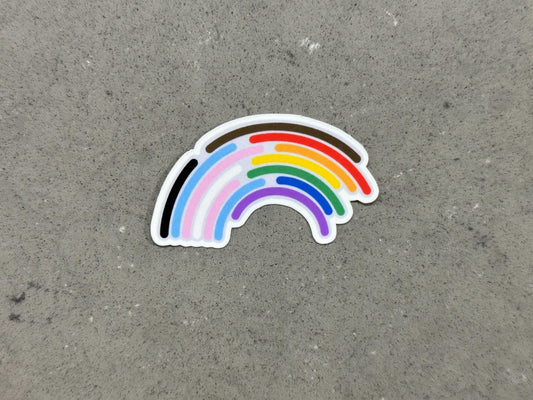 Pride Rainbow Sticker | Liberal, Democrat, BLM, LGBTQ+, Pro Diversity, Equity, and Inclusion | High Quality Vinyl Sticker