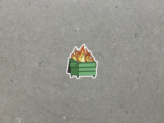 Funny Dumpster Fire Sticker for Laptop, Water Bottle, Phone, Computer | High Quality Vinyl Sticker