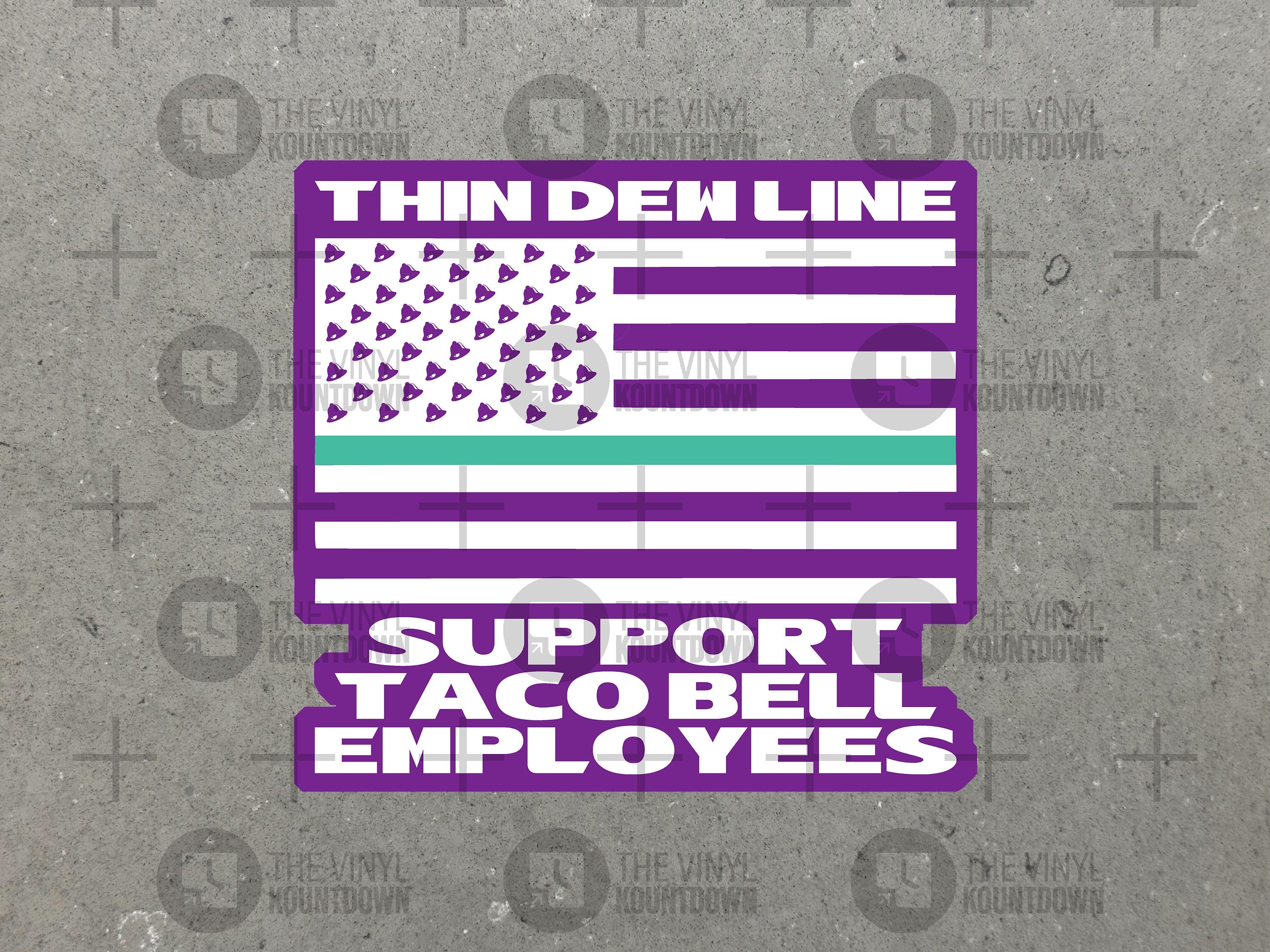 Thin Dew Line | Support Taco Bell Employees | Funny Baja Blast Sticker ...