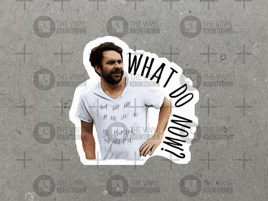 Charlie What Do Now? | Funny Wade Boggs, It's Always Sunny Sticker for Laptop, Water Bottle, Phone, Computer | High Quality Vinyl Sticker