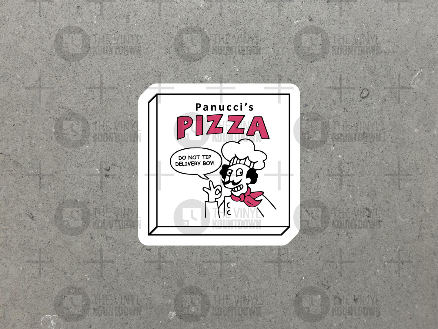 Panucci's Pizza! | Funny Cartoon Future Pizza Box Sticker for Toolbox, Hard Hat, Laptop, Water Bottle, Computer | High Quality Vinyl Sticker