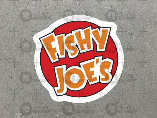 Fishy Joes! | Funny Cartoon Future Fast Food Sticker for Toolbox, Hard Hat, Laptop, Water Bottle, Computer | High Quality Vinyl Sticker