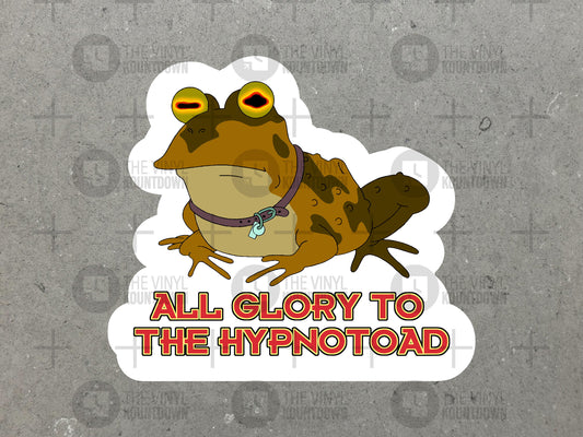 All Glory To The Hypnotoad! | Funny Cartoon Sticker for Toolbox, Hard Hat, Laptop, Water Bottle, Computer | High Quality Vinyl Sticker