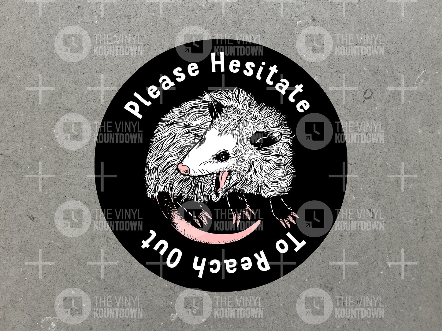 Please Hesitate To Reach Out | Funny Possum Email Sticker For Laptop, Bottle, Hydroflask, Hard Hat, Toolbox | High Quality Vinyl Sticker