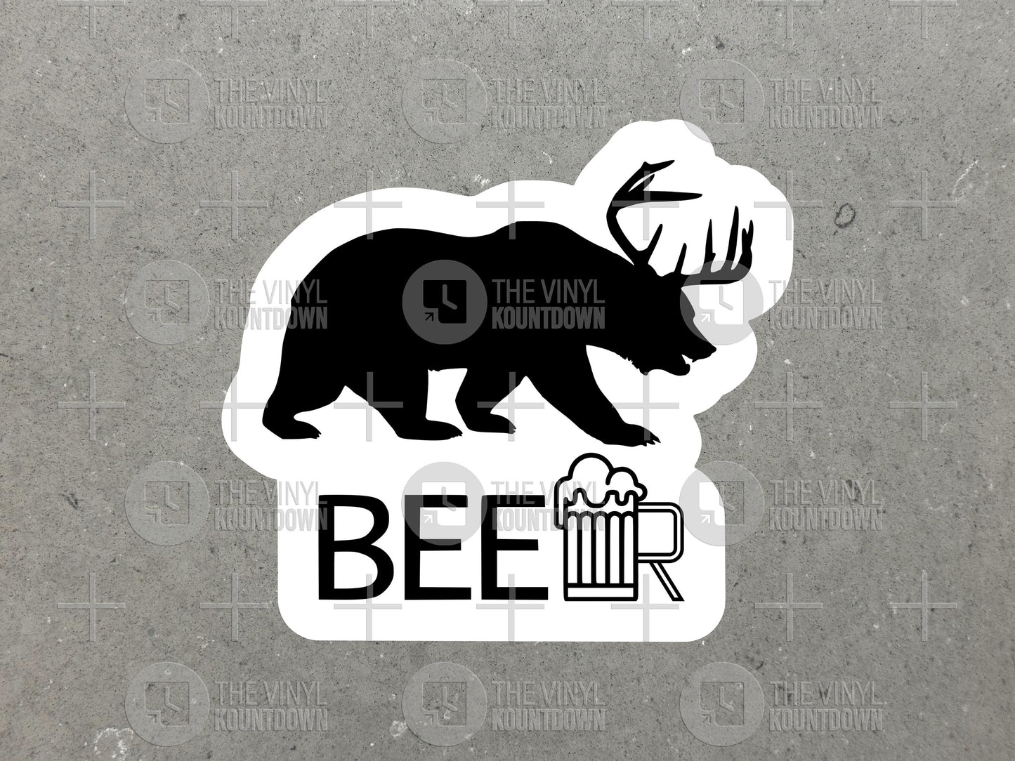 Beer | Funny Bear Deer Sticker Sticker For PC, Hydroflask, Hardhat, Toolbox, Bottle, Mug, Brewer, Hunter | High Quality Vinyl Sticker