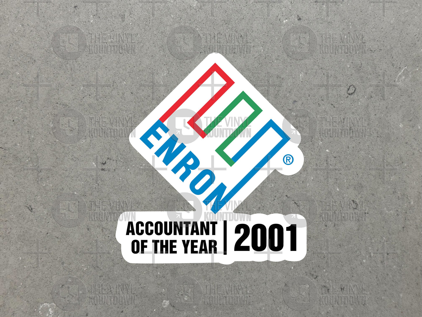 Enron Accountant Of The Year | Funny 90s, Excel, Spreadsheet Sticker for Laptop, Water Bottle, Phone, Computer | High Quality Vinyl Sticker