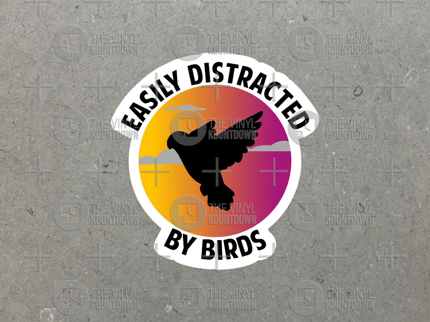 Easily Distracted By Birds | Funny Parrot Sticker For Laptop, Bottle, Hydroflask, Phone, Hard Hat, Toolbox | High Quality Vinyl Sticker