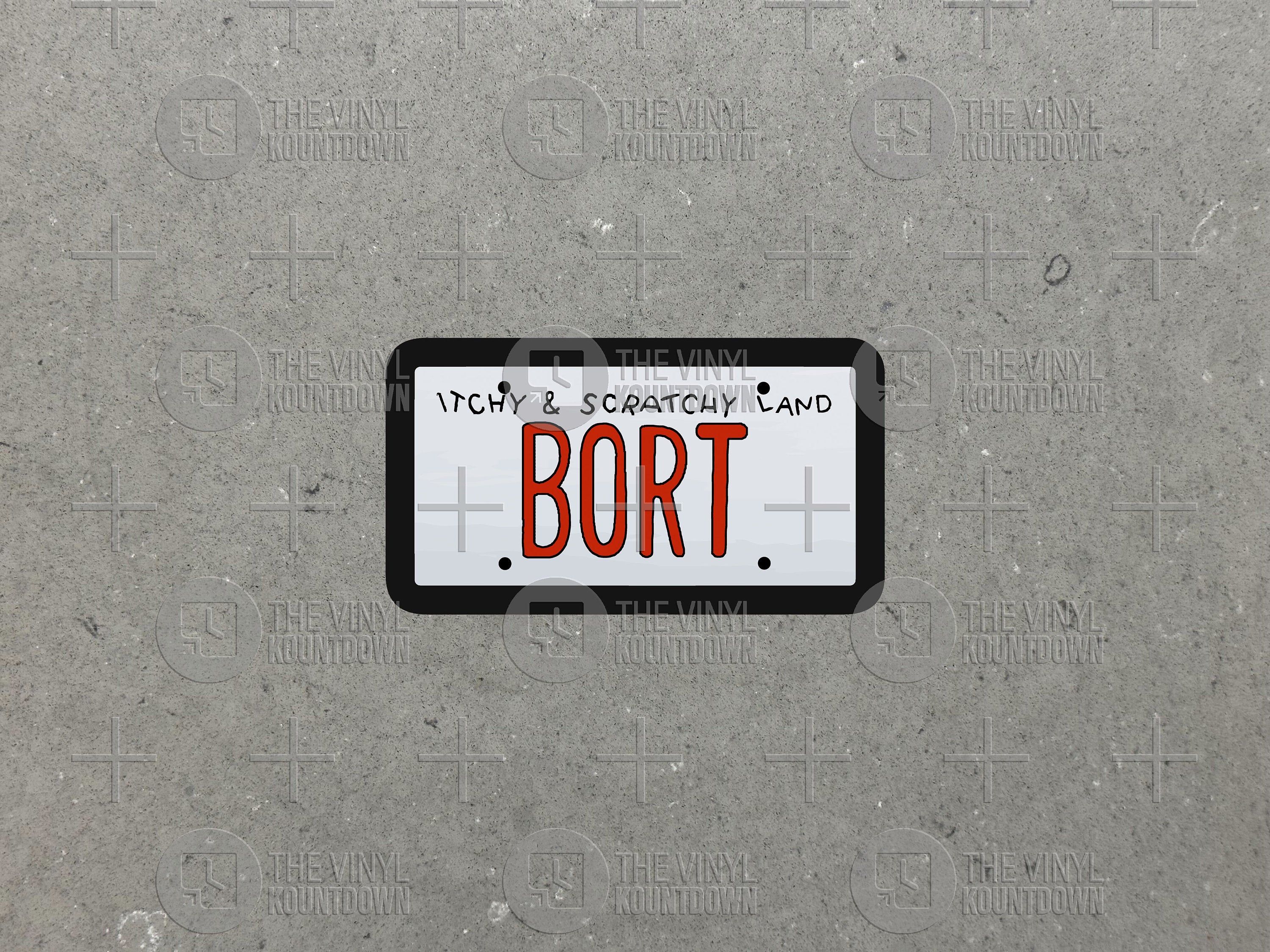 Bort License Plate | Funny Itchy & Scratchy Land Sticker for Toolbox ...