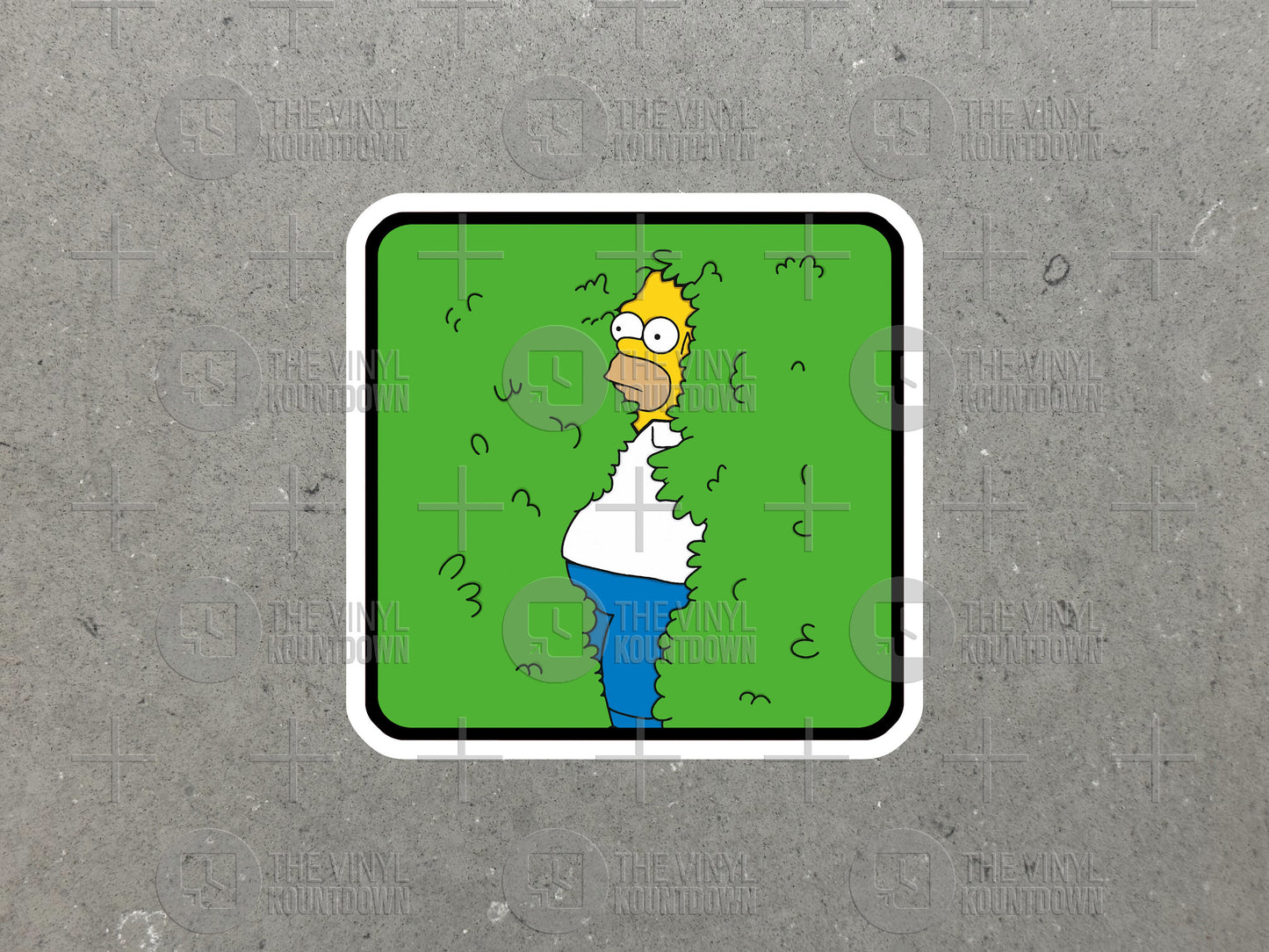 Homer Hiding In Hedges | Funny Cartoon Sticker for Toolbox, Hard Hat, Laptop, Water Bottle, Computer | High Quality Vinyl Sticker