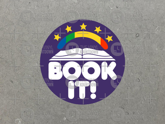 Book It! | 80s 90s Reading Nostalgia Pizza Library Sticker | Read Banned Books | High Quality Vinyl Sticker