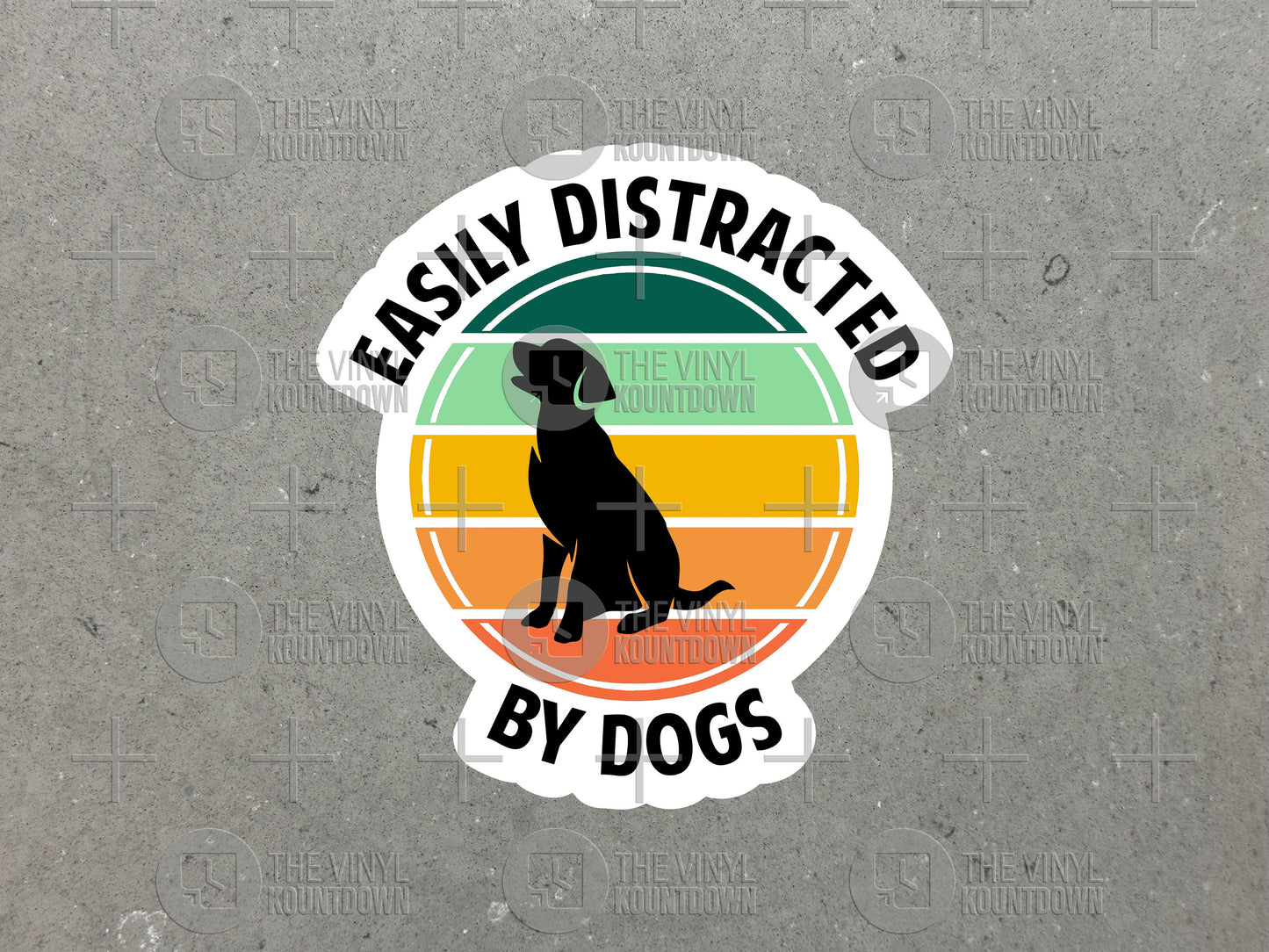 Easily Distracted By Dogs | Funny Pet Lover Sticker For Laptop, Bottle, Hydroflask, Phone, Hard Hat, Toolbox | High Quality Vinyl Sticker