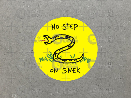 No Step On Snek! | Funny Round Don't Tread on Me, Gadsden Sticker | For Bottle, Hydroflask, Toolbox, Hard Hat | High Quality Vinyl Sticker