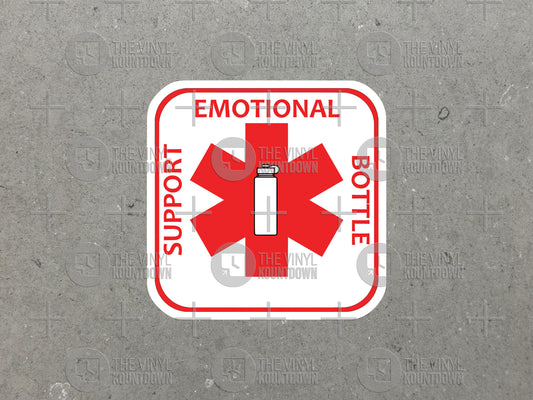 Emotional Support Bottle | Funny Water Bottle Sticker | High Quality Vinyl Sticker