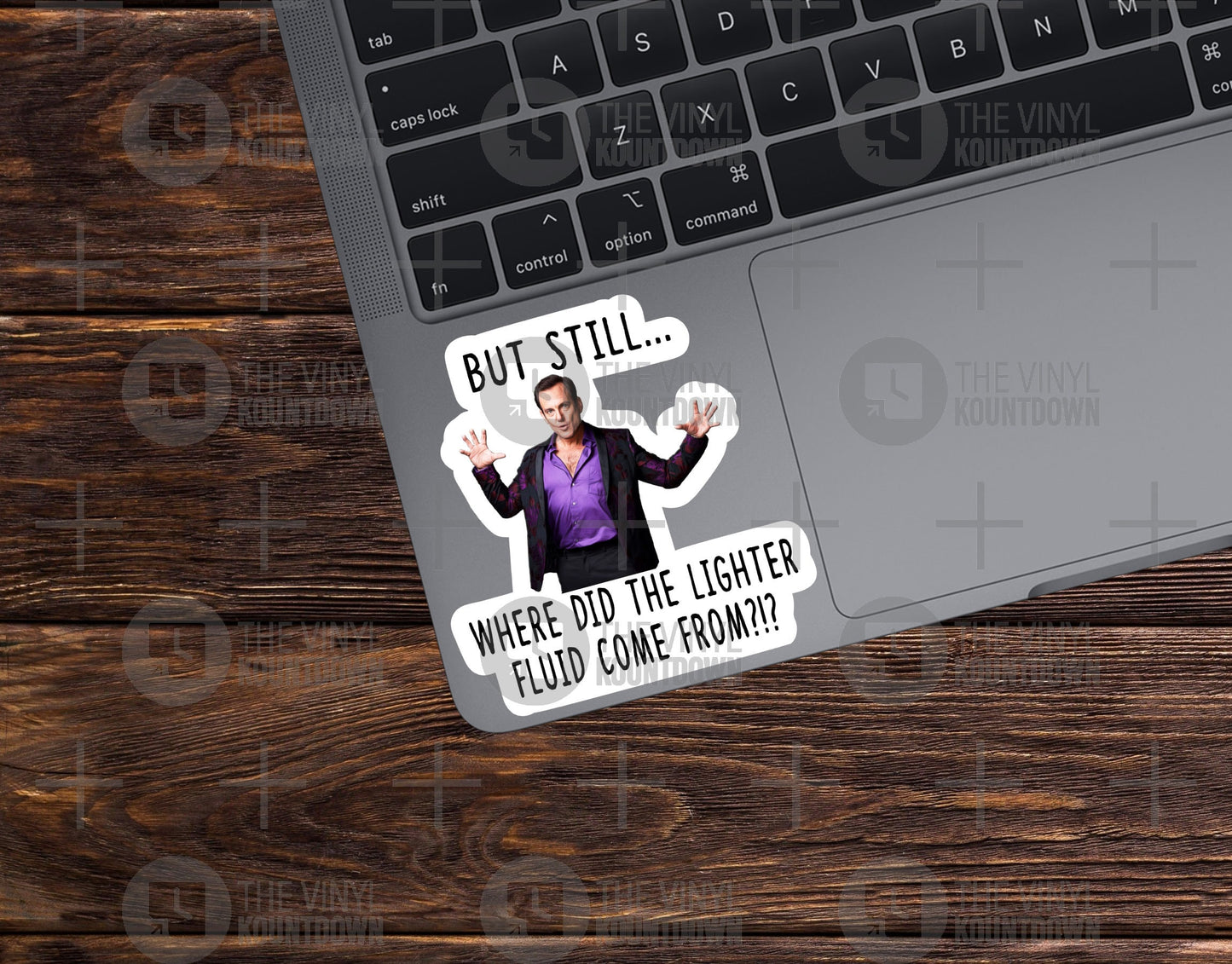 But Still Where Did The Lighter Fluid Come From? | Funny Gob Bluth Sticker for Laptop, Bottle, Toolbox, HardHat | High Quality Vinyl Sticker