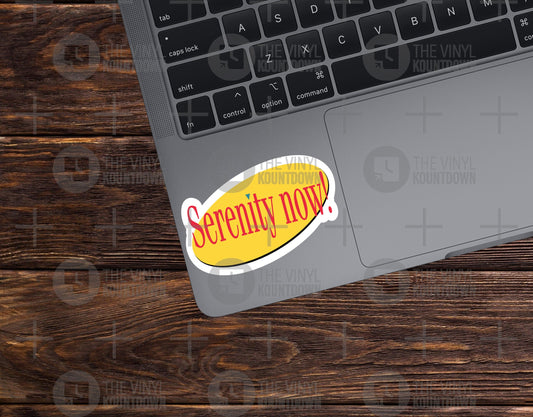 SERENITY NOW! | Funny 90s TV Throwback Sticker For Laptop, Bottle, Hydroflask, Phone, Hard Hat, Toolbox | High Quality Vinyl Sticker