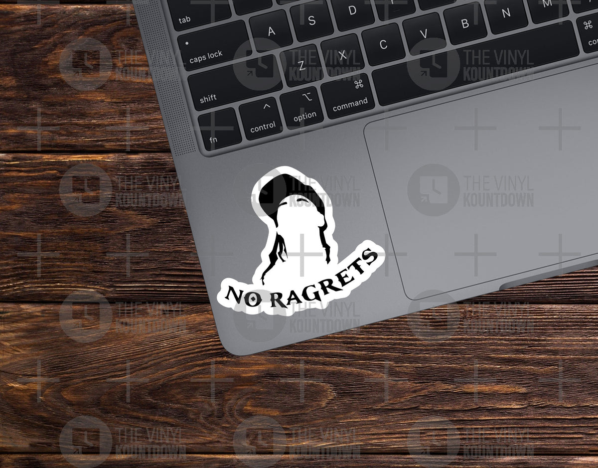 No Ragrets NO RAGRETS | Funny Tattoo Meme Sticker for Laptop, Water Bottle, Hydro ...