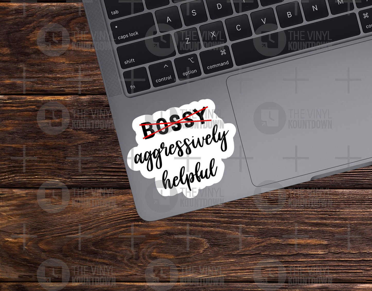 Not Bossy, Aggressively Helpful! | Funny Workplace, Manager, Supervisor, Smart Sticker for Laptop, Water Bottle | Quality Vinyl Sticker