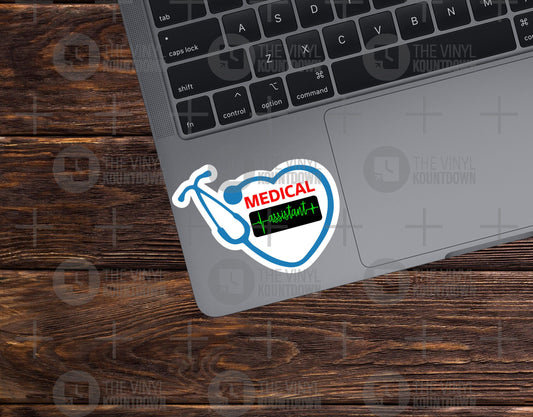 Medical Assistant Heart Sticker | Healthcare Worker Sticker for Bottle, Cup, Hydroflask, Mug, Journal, Planner | High Quality Vinyl Sticker