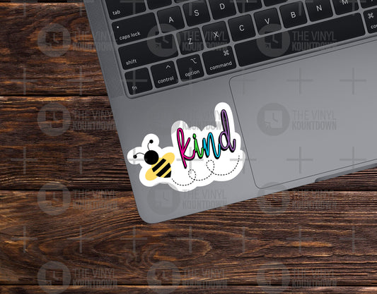 Bee Kind! | Save Bees | Positive Vibes, Be Nice, Good Person Sticker for Hydroflask, Bottle, Cup, Laptop, Journal | High Quality Vinyl