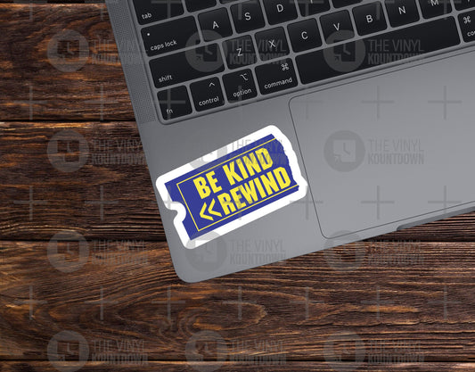 Blockbuster Be Kind Rewind | Nostalgic, 90s Video Rental Sticker for Toolbox, Hard Hat, Laptop, Bottle, Cup, PC | High Quality Vinyl Sticker