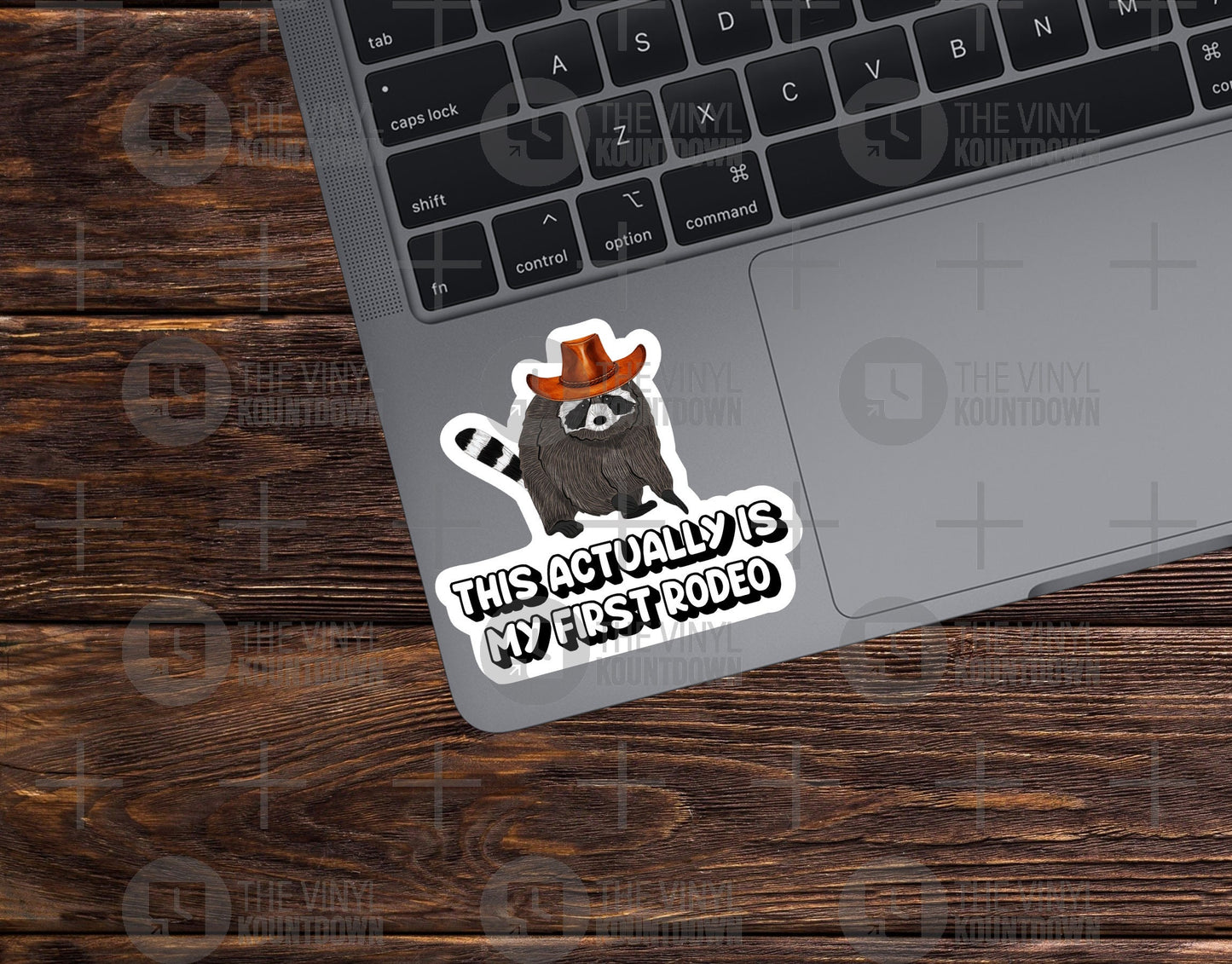 This Actually Is My First Rodeo | Funny Raccoon Trash Panda Sticker For PC, Hydroflask, Hardhat, Toolbox | High Quality Vinyl Sticker