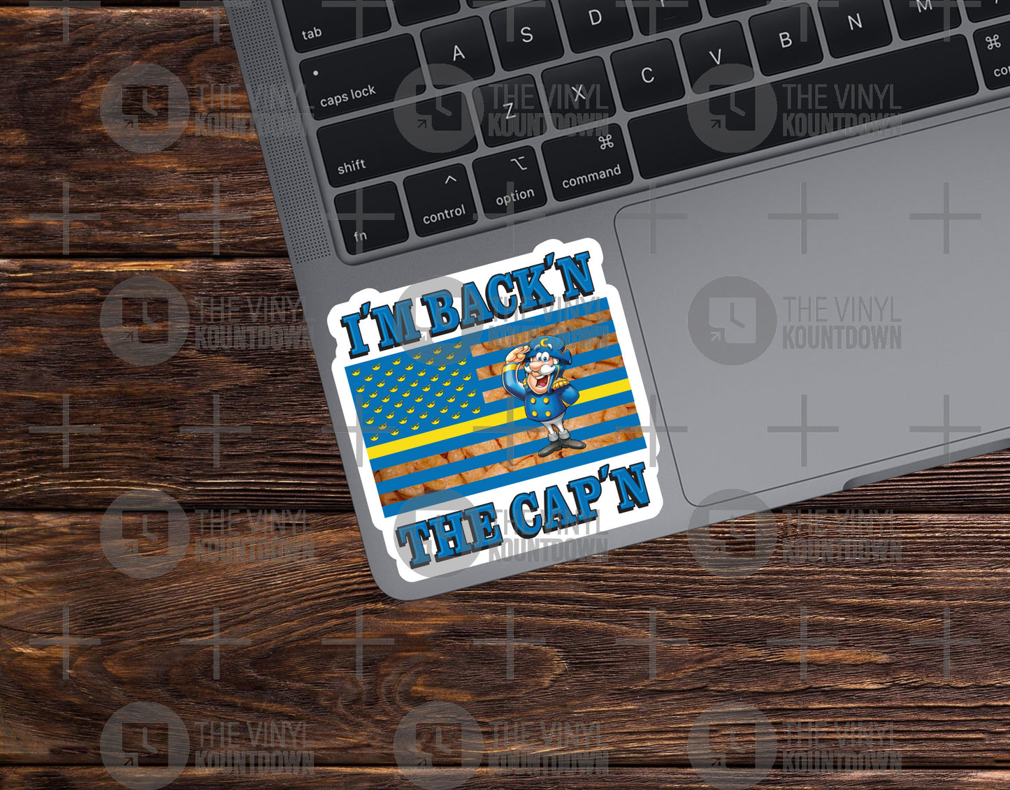 I'm Back'n The Cap'n | Funny Captain Crunch, Cereal Sticker for Laptop, Bottle, Hydroflask, Toolbox, Hard Hat | High Quality Vinyl Sticker