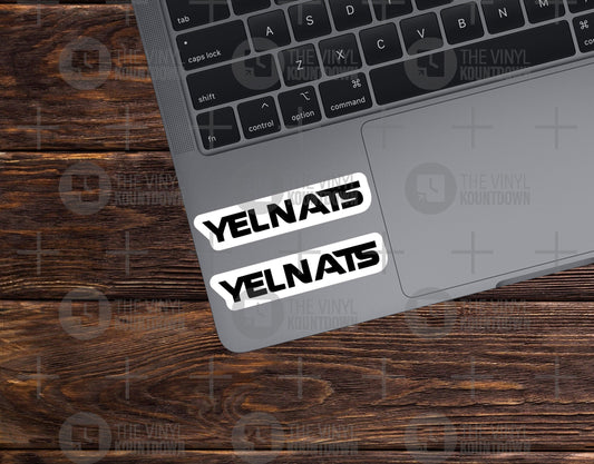 Yelnats Stanley Stickers | 2pc Funny Holes Stickers For Stanley Cup, PC, Hydroflask, Hardhat, Toolbox | High Quality Vinyl Sticker